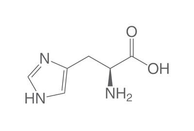 L-istidina, min 98,5%, Ph.Eur., per biochimica, 25 g, confezione in plastica.