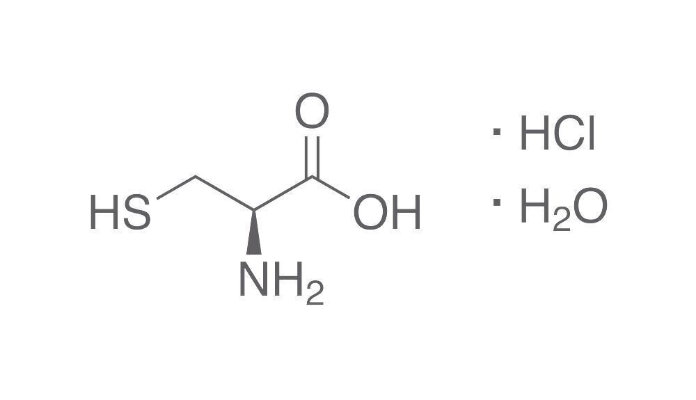 L-cysteine hydrochloride monohydrate, min. 98.5%, for biochemistry, 500 g, plastic packaging.