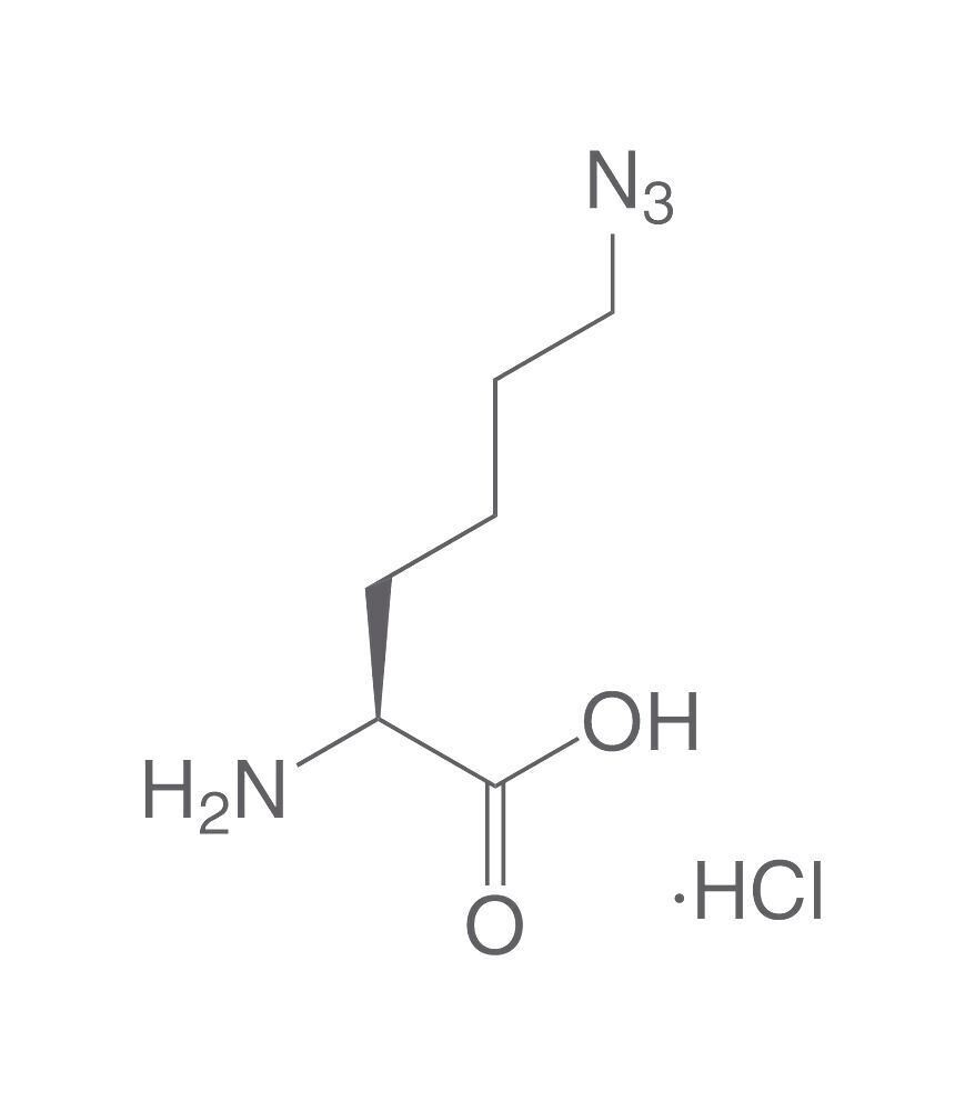 L-azidolisina cloridrato, minimo 98%, 100 mg, confezione in plastica.
