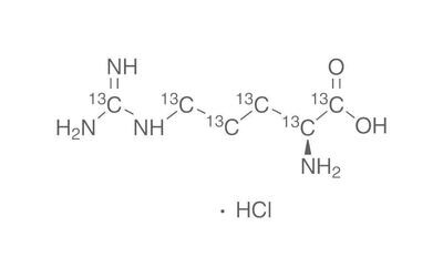 Monochlorhydrate de L-arginine 13C6, min 98% 13C, 100 mg, conditionnement verre