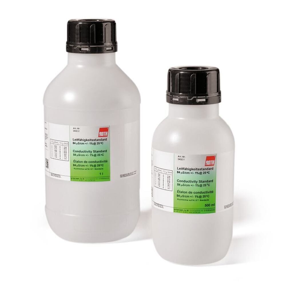 Conductivity standard ROTI®Calipure, 12880 µS/cm (25 °C), 1 l, plastic packaging.