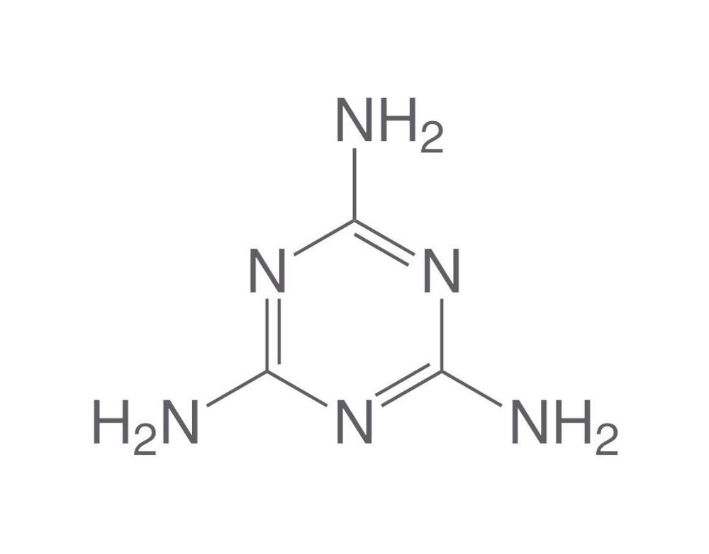 Melamine, min. 99%, for biochemistry, 1 kg, plastic packaging.