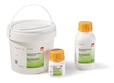 Hydroxyéthylcellulose, 200-450 mPas, poudre, 250 g, emballage plastique.