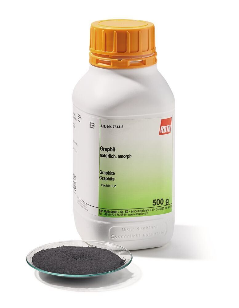 Graphite, natural, amorphous, 1 kg, plastic packaging.