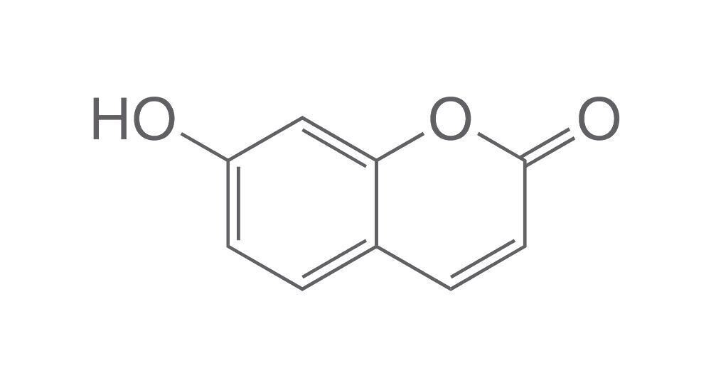 Umbelliferone, ROTICHROM® CHR, 10 g, plastic packaging.