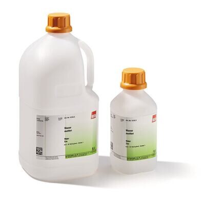 Wasser, destilliert, 10 l, kunststoffverpackung.