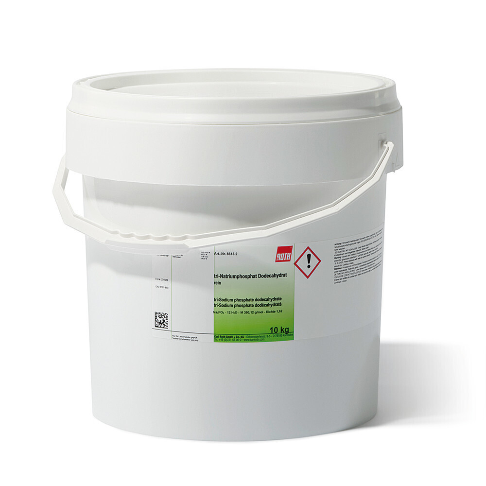 tri-sodium phosphate dodecahydrate, pure, 1 kg, plastic packaging.