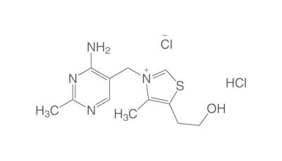 Chlorhydrate de thiamine, min 98,5 %, pour la biochimie, 25 g, emballage plastique.