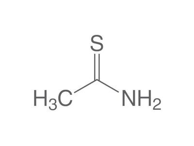Tioacetamida, mínimo 99%, pa, 100 g, envase de plástico.