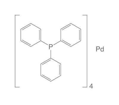 Tetrakis(trifenilfosfina)palladio(0), minimo 98%, 10 g, confezione in vetro