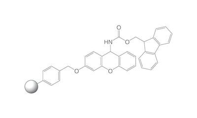 Sieber amide resin, PEPTIPURE®, 100-200 mesh, 5 g, plastic wrap.