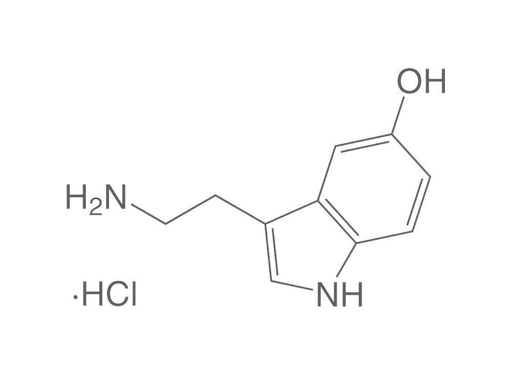 Serotonina cloridrato min 98% per biochimica Confezione in vetro da 100 mg