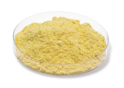 Sulfur, min. 99.5%, ground, 25 kg, plastic packaging.