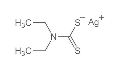 Argento dietilditiocarbammato, minimo 97%, pa, 5 g, confezione in vetro