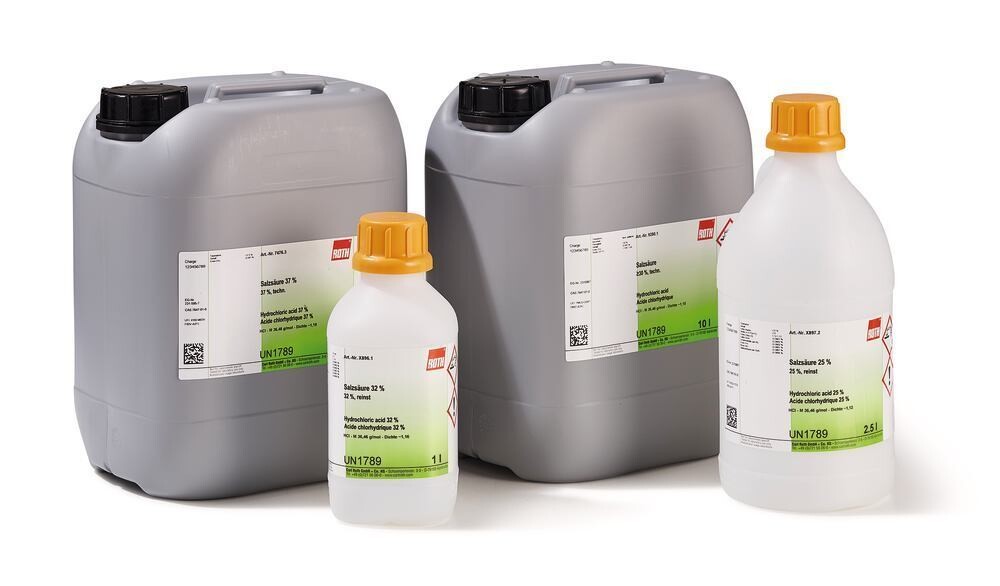 Hydrochloric acid 10%, technical, 2.5 l, plastic packaging.