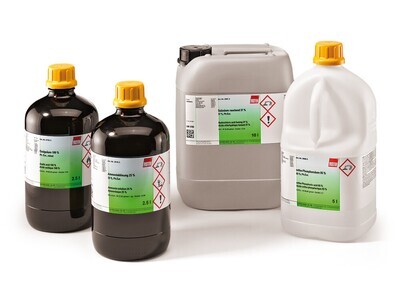 Fuming hydrochloric acid, 37%, Ph.Eur., 10 l, plastic packaging.