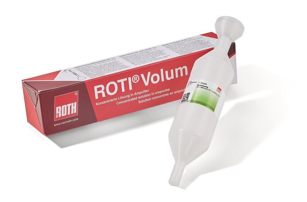 Hydrochloric acid, ROTI®Volum 0.5 mol/l - 0.5 N, ampoule, 1 piece, plastic packaging.