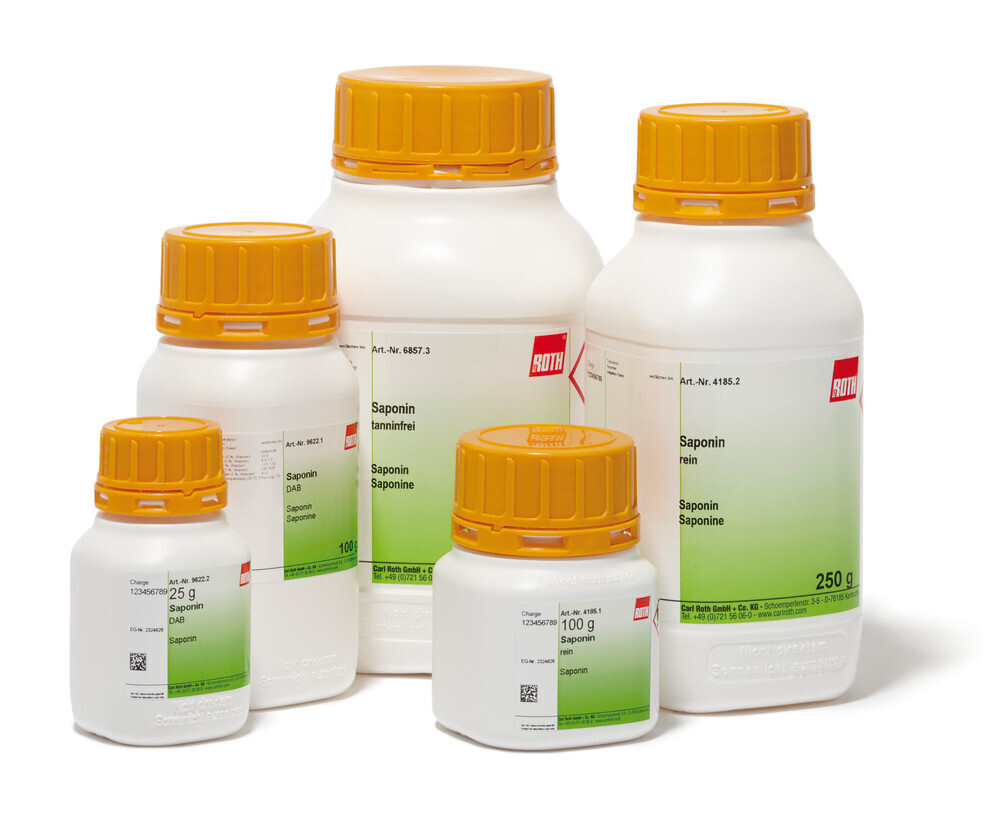 Saponin, DAB, 25 g, plastic packaging.