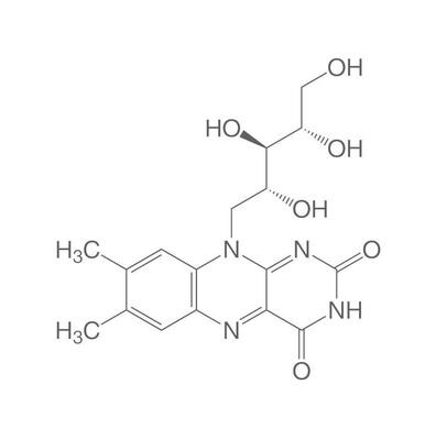 Riboflavina, mínimo 97 %, Ph.Eur., para bioquímica, 100 g, envase de plástico.