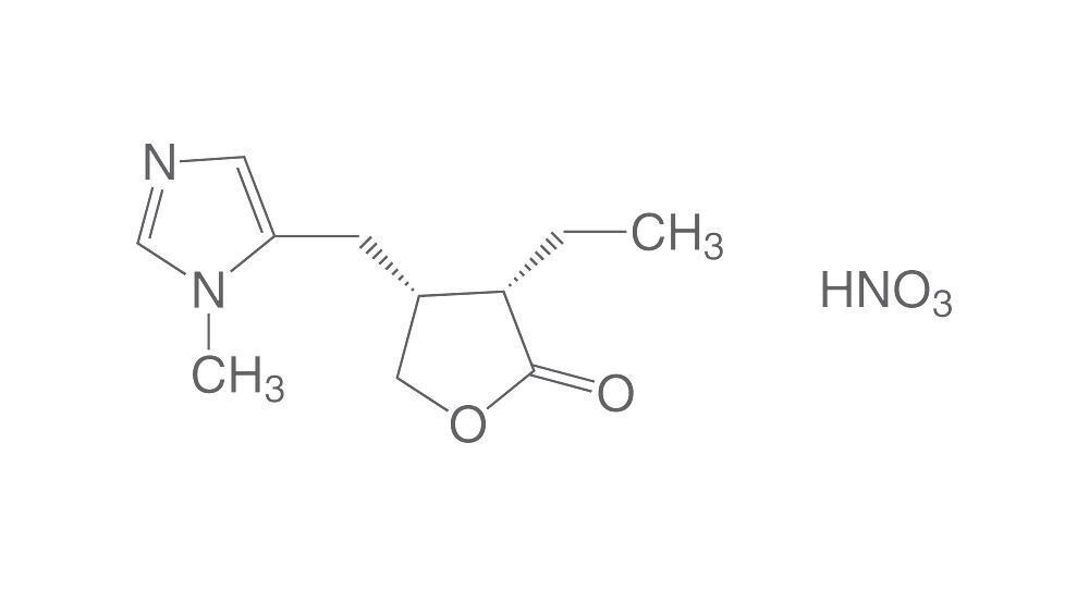 Pilocarpine nitrate, min. 98.5%, extra pure, 1 g, glass packaging
