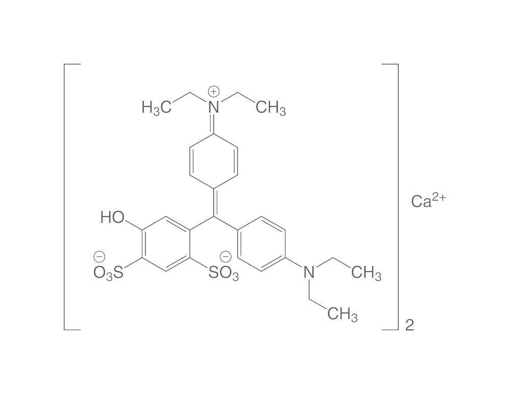 Sal de calcio azul patente V (CI 42051), purísima, 10 g, envase de vidrio