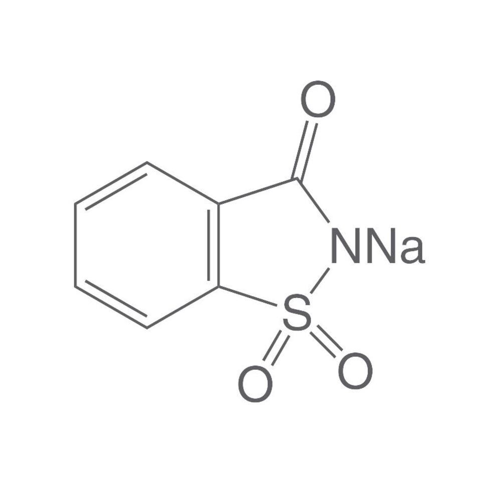 o-Benzoic acid sulfimide sodium salt, min. 99%, Ph.Eur., 250 g, plastic packaging.