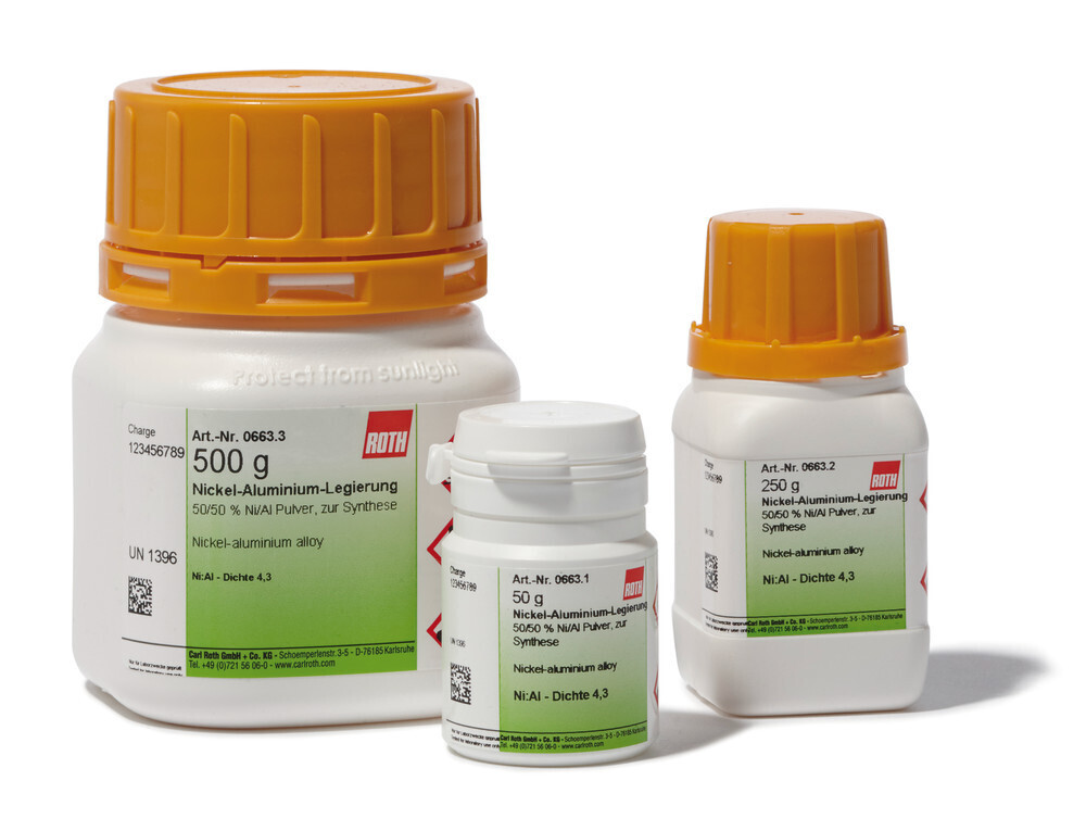 Nickel Aluminum Alloy 50/50% Ni/Al Powder for Synthesis 50g Plastic Pack.