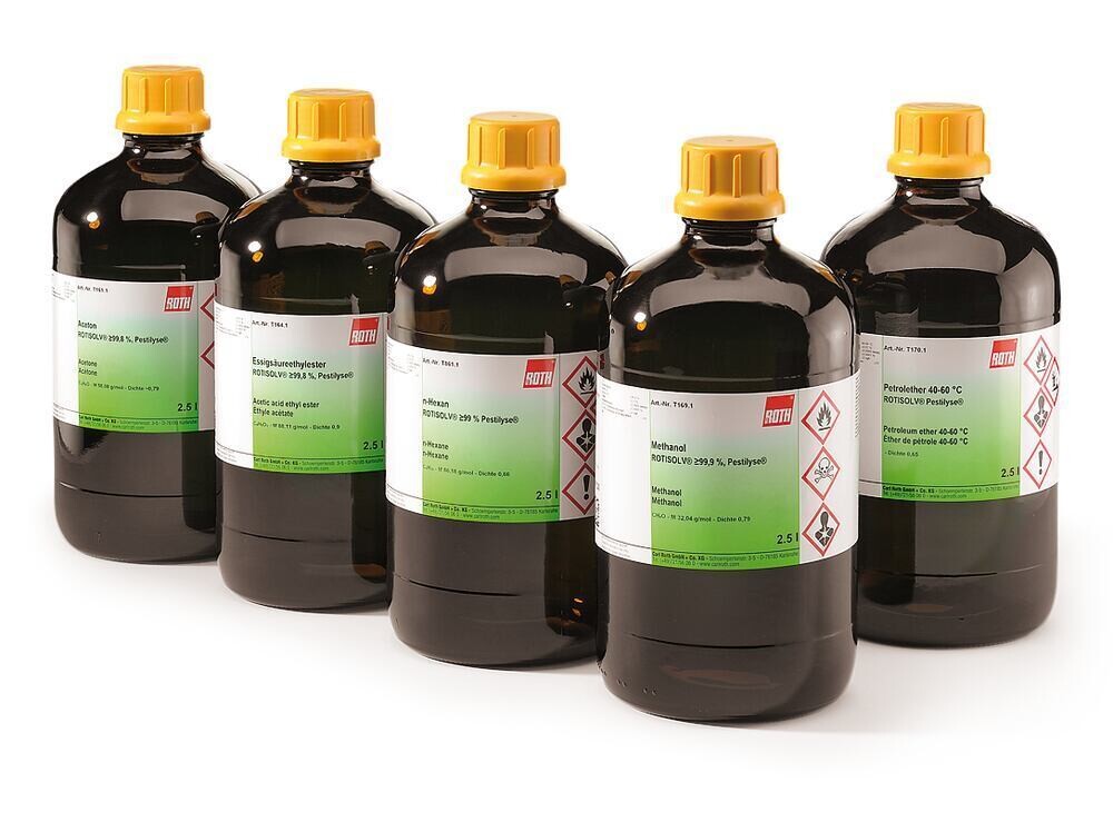 n-Hexane, ROTISOLV®, min. 97.5%, Pestilyse®, 4 l, glass packaging