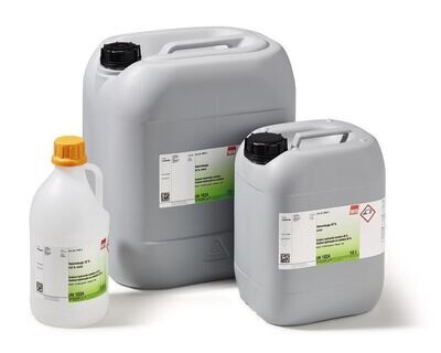 Solución de hidróxido de sodio al 45%, extra pura, 10 l, envase de plástico.