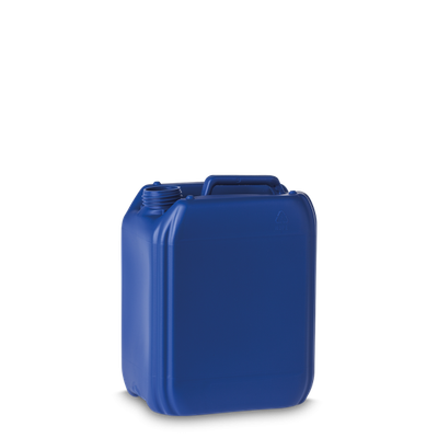 Bidon plastique 5 litres PEHD bleu RD 45 rectangulaire