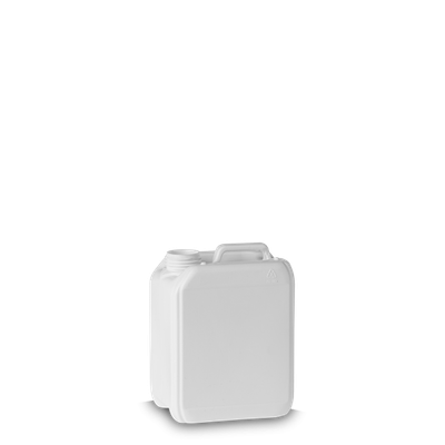 2.5 litre plastic canister HDPE white RD 45 rectangular