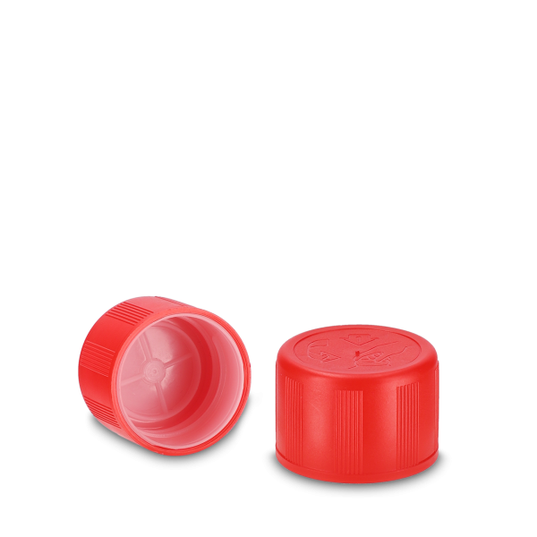 Push &amp; turn closure - red - HDPE - PP 28