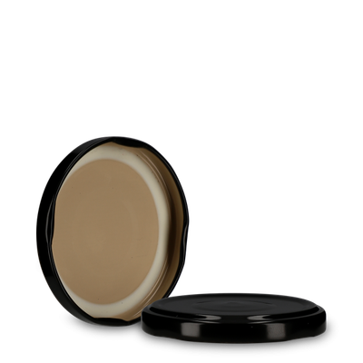 Coperchio twist-off in banda stagnata nera TO 66
