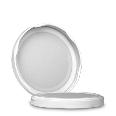 Coperchio twist-off in banda stagnata bianco TO 82