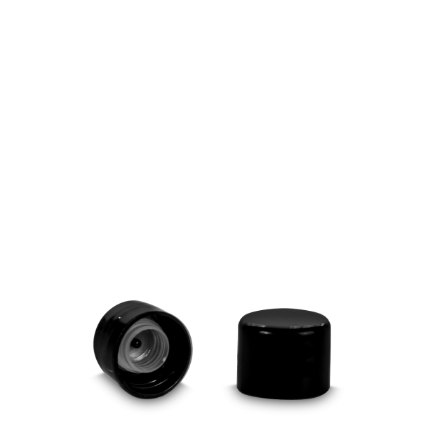 Screw cap PP black 20/410 - with injection insert
