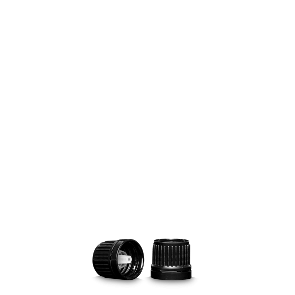 Dropper / drip cap HDPE black GL 18