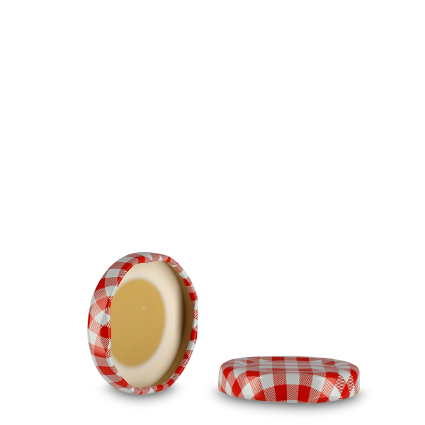 Twist-off lid tinplate white/red TO 43