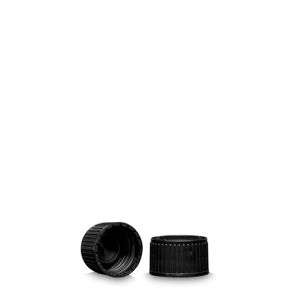 Screw cap - black - PP 28 - side groove