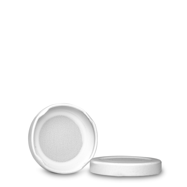 Coperchio twist-off in banda stagnata bianco TO 48