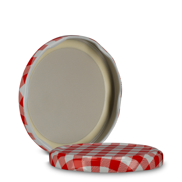 Twist-off lid tinplate white/red TO 82
