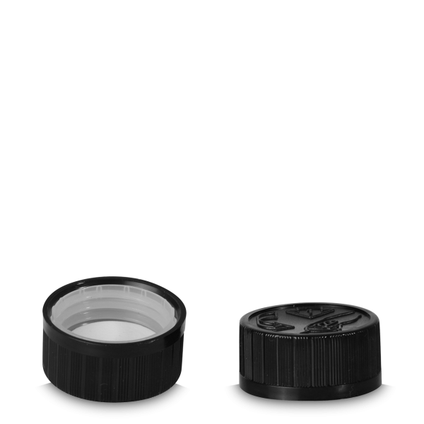 Drück &amp; Dreh Verschluss - HDPE - schwarz - Gew. 28