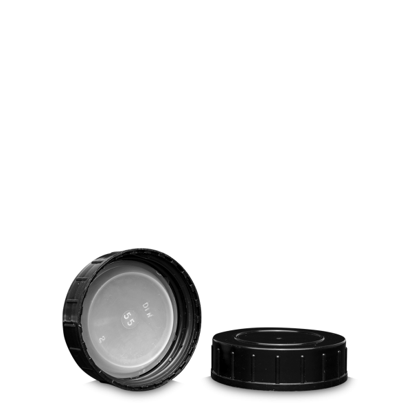 Screw cap PP black GL 55 - with LDPE insert