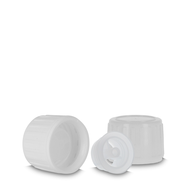 Tamper-evident closure HDPE white PP 28 - with pouring ring