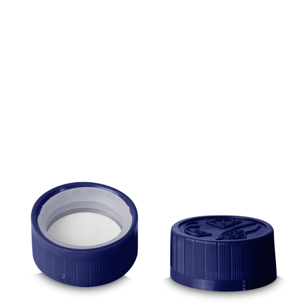Push &amp; Twist Cap - HDPE - dark blue - thread 28