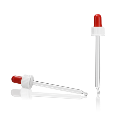 Bouchon pipette - blanc - verre - GL 18 - pour flacon compte-gouttes 100ml