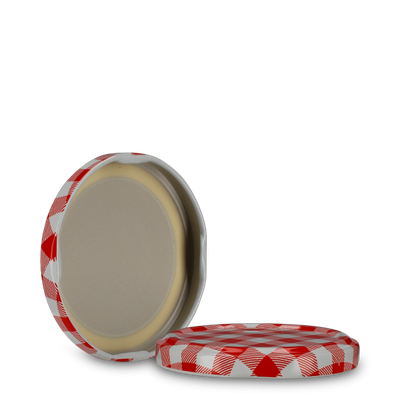 Twist-off lid tinplate white/red TO 66