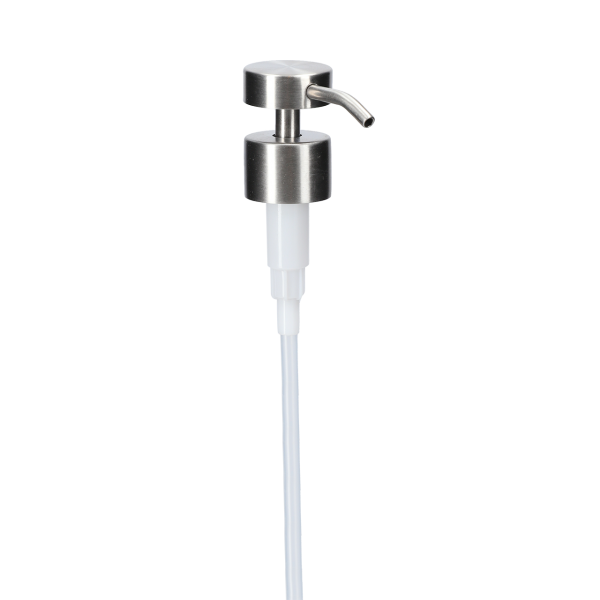 Lotion pump - stainless steel - silver - thread 28/400 - flat pump head