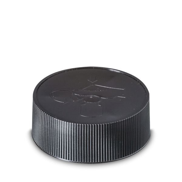 Push &amp; turn closure - HDPE - black - RD 60