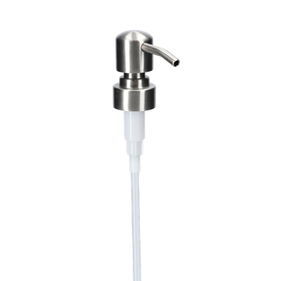 Lotion pump - stainless steel - silver - thread 28/400 - high pump head