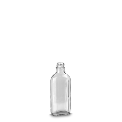 Flacon meplat 100 ml verre transparent GL 22 meplat